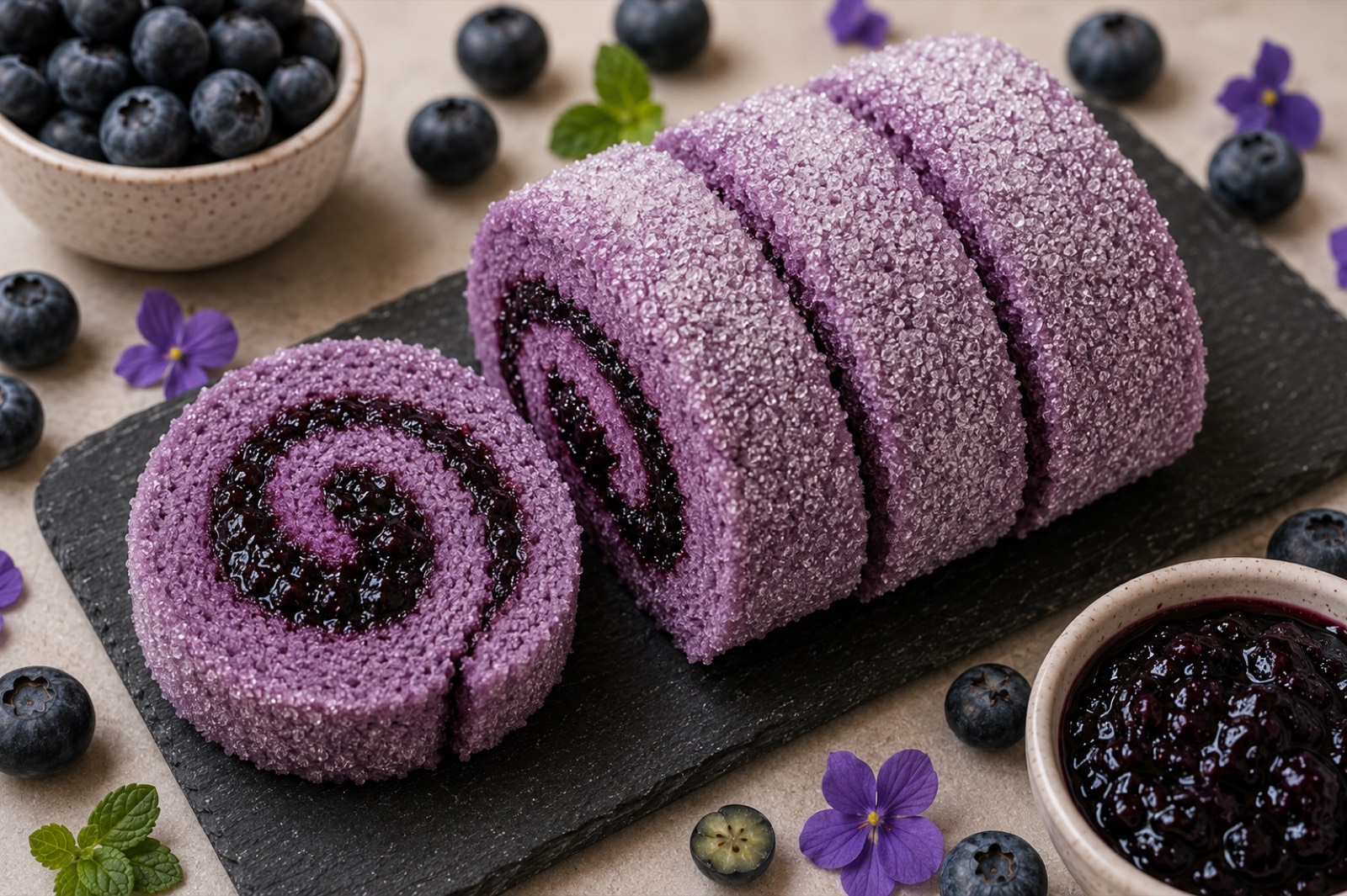 Blueberry Swiss Roll — Swiss roll by Yan's Cakes Singapore