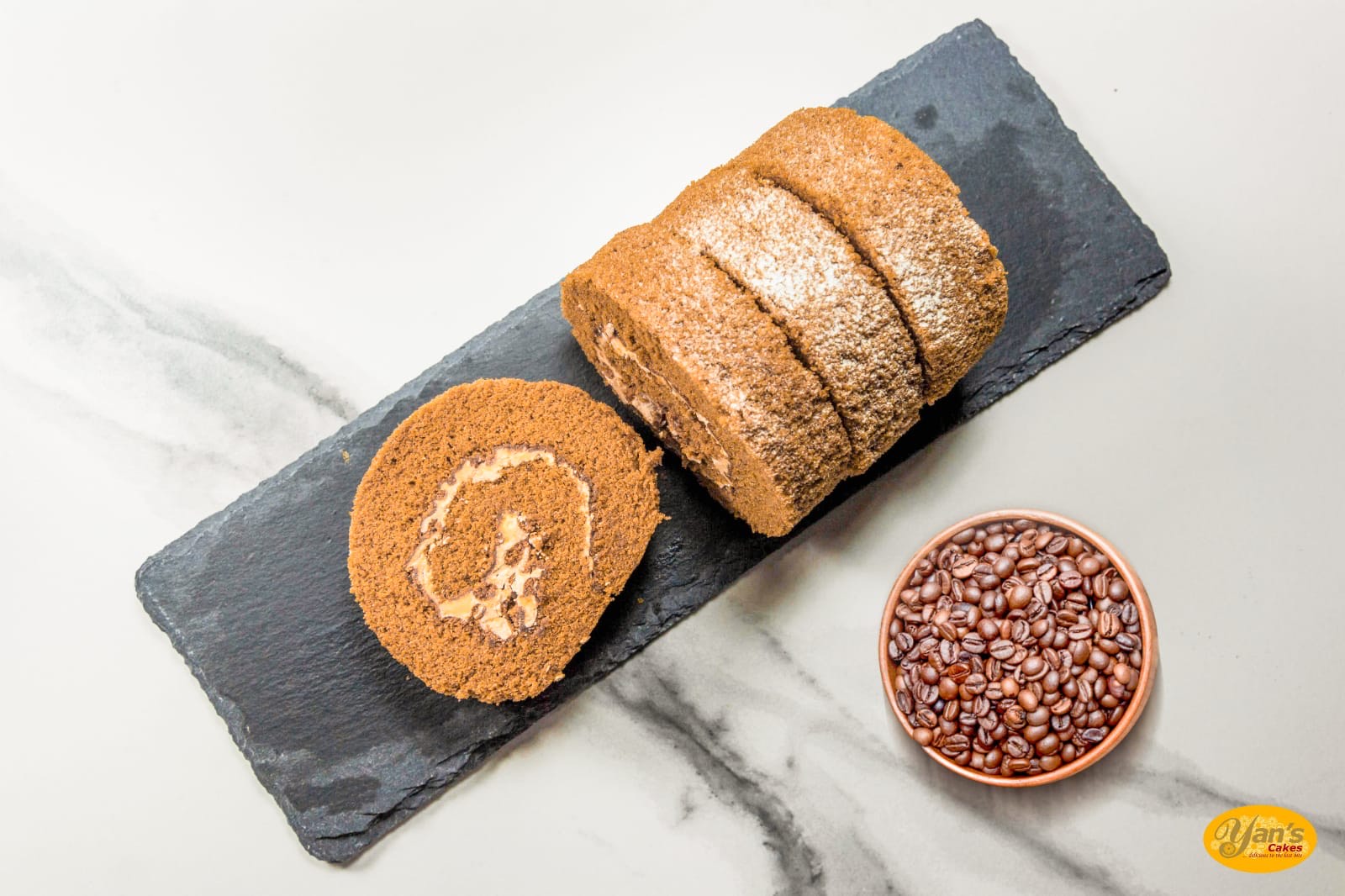 Coffee Swiss Roll — Swiss roll by Yan's Cakes Singapore