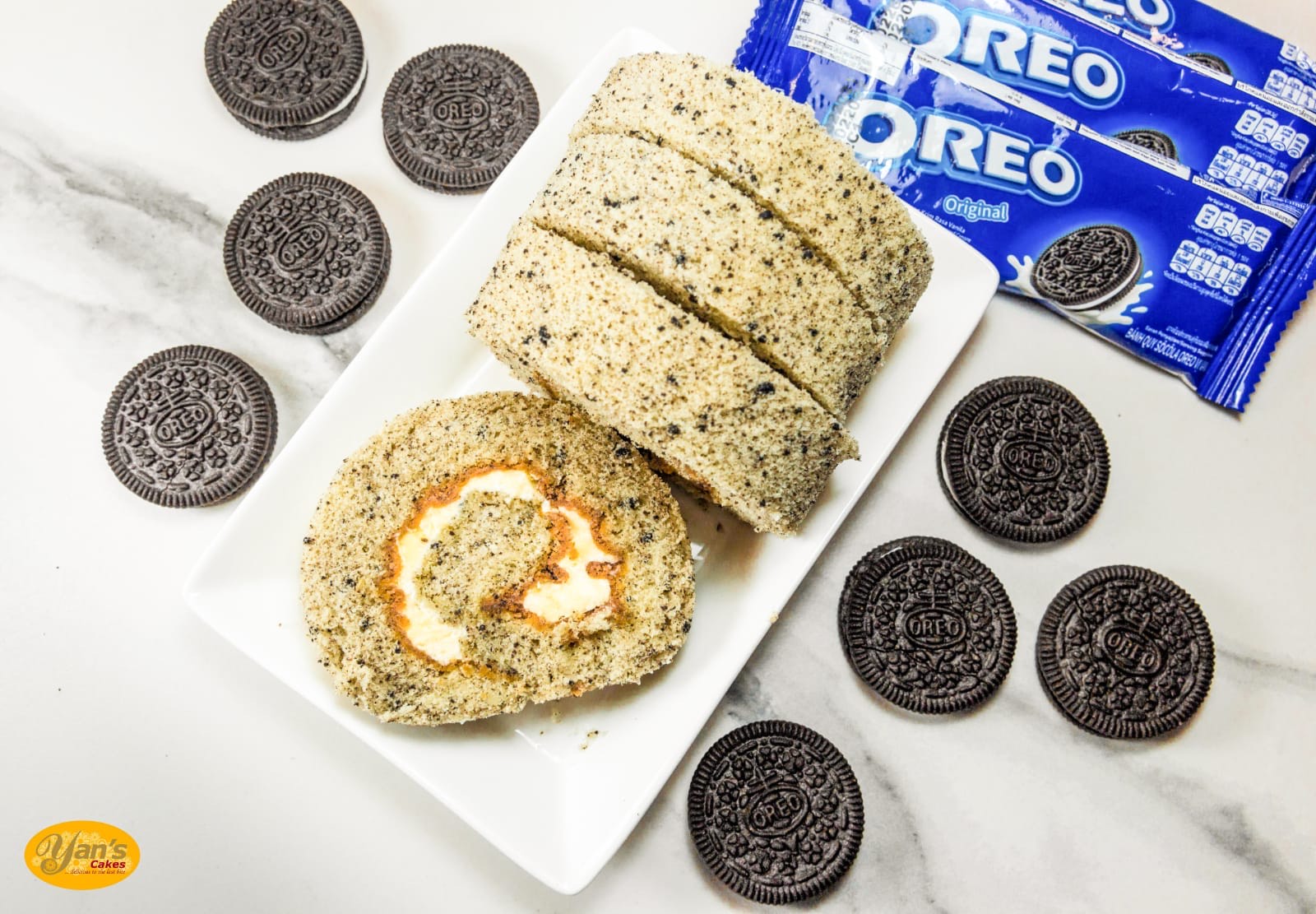 Signature Oreo Swiss Roll — Swiss roll by Yan's Cakes Singapore