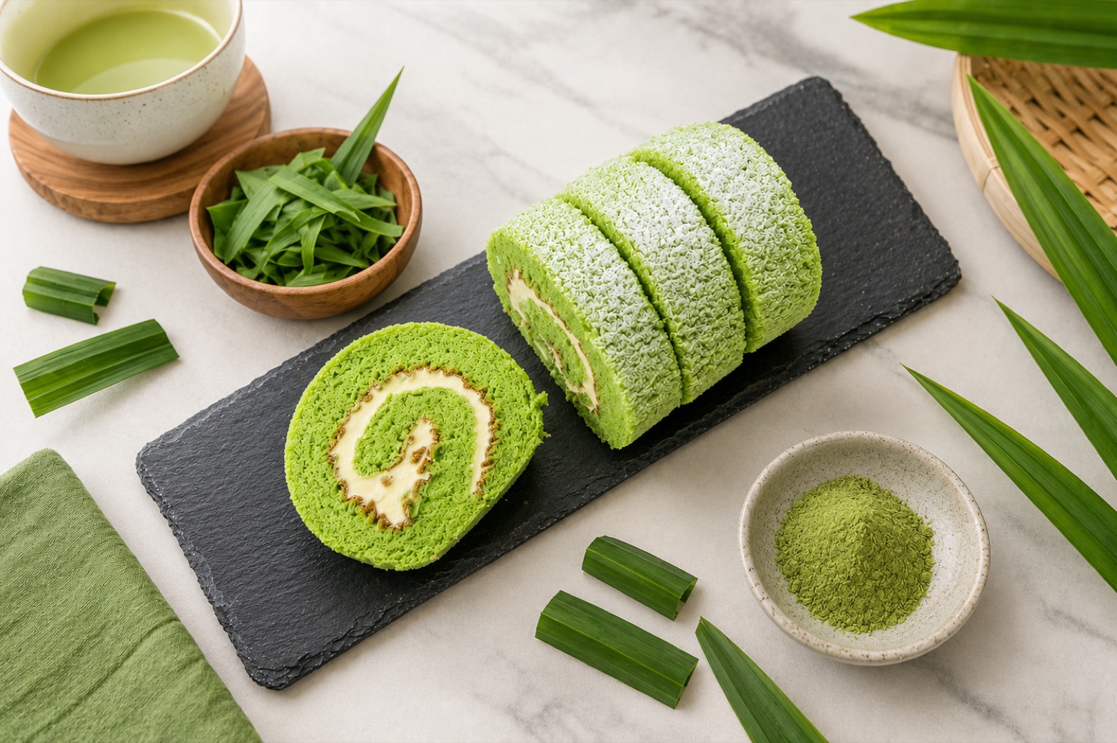 Pandan Swiss Roll — Swiss roll by Yan's Cakes Singapore