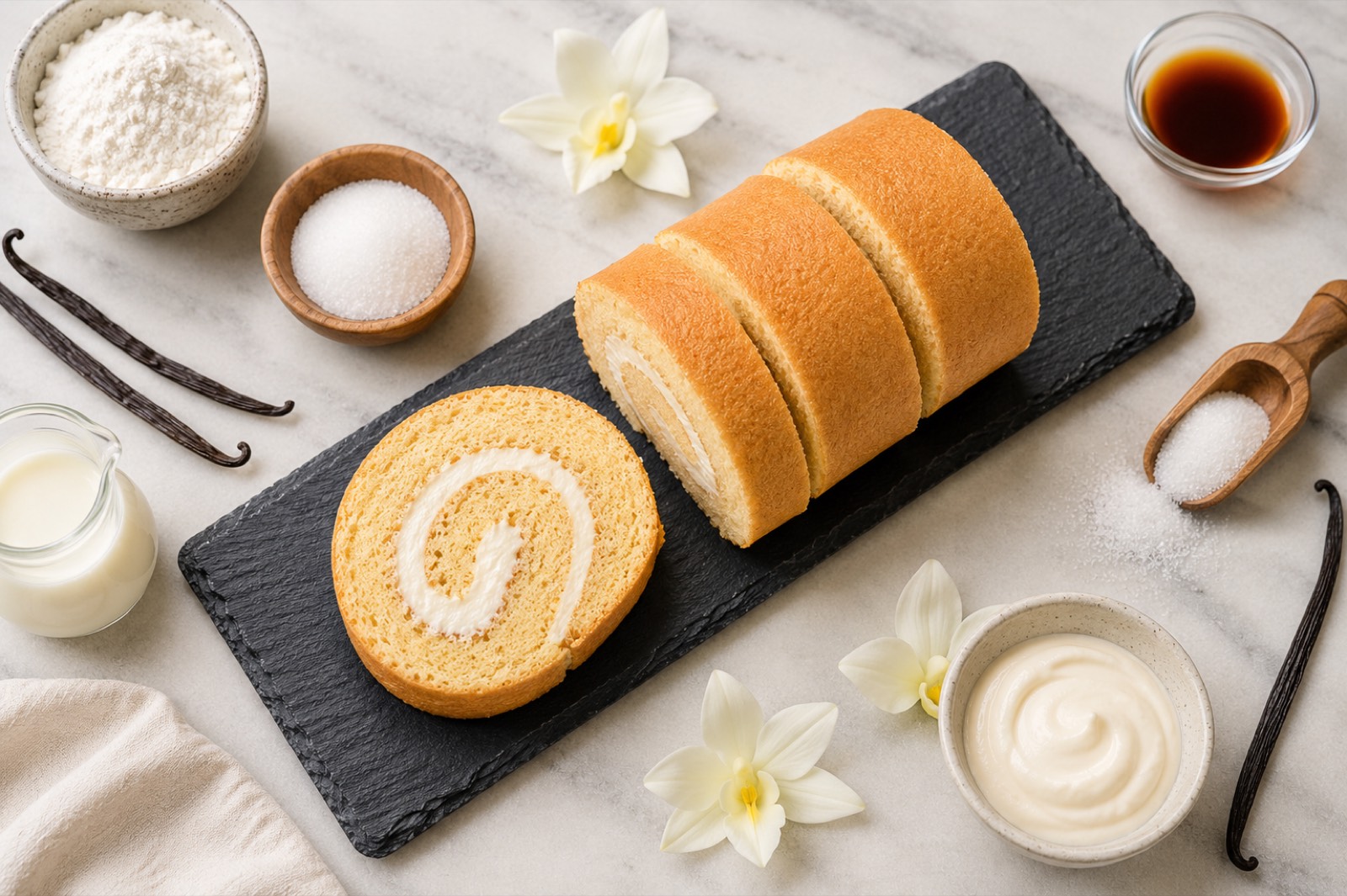 Signature Vanilla Swiss Roll — Swiss roll by Yan's Cakes Singapore